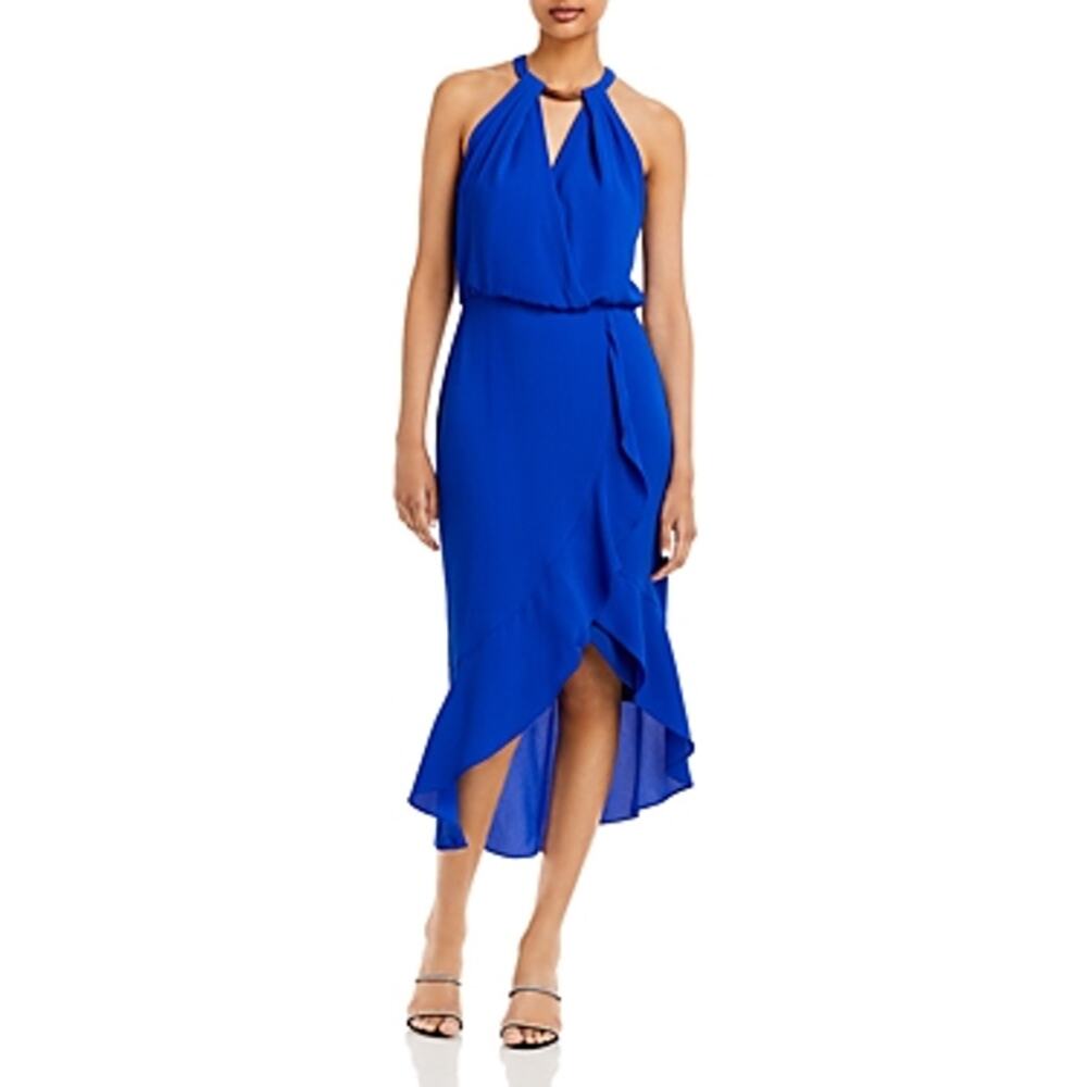 AQUA Midi Crepe Ruffle‎ Dress Size 0